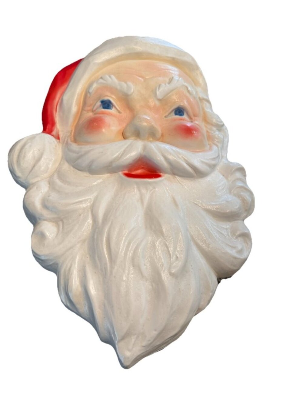 Vintage Christmas Light Blow Mold Santa Face Head 1989 Union Products 7526 Works
